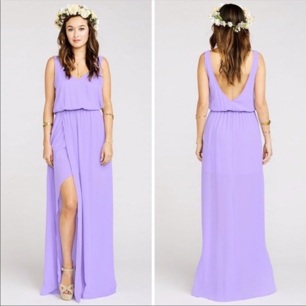 Show Me Your Mumu Kendall Maxi Dress Lilac Crisp